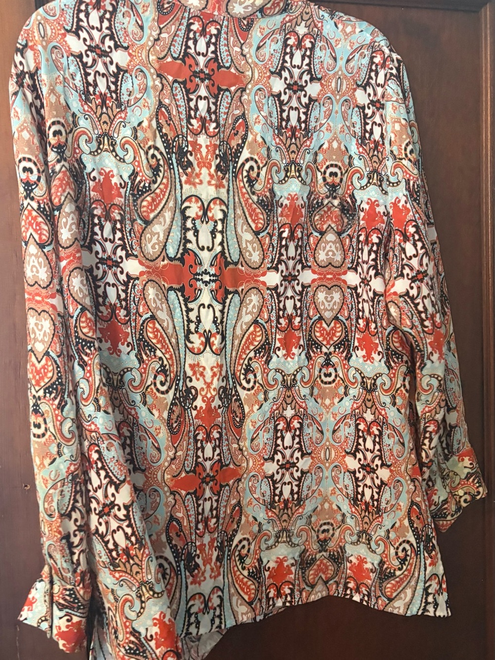 Doncaster Collection 100% Silk Paisley Blouse - Picture 5 of 7